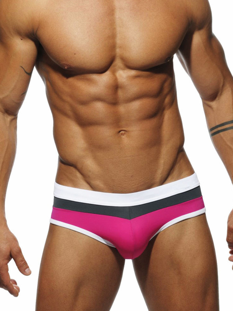 Men's Nautical Stripe Swim Briefs with Removable Pad