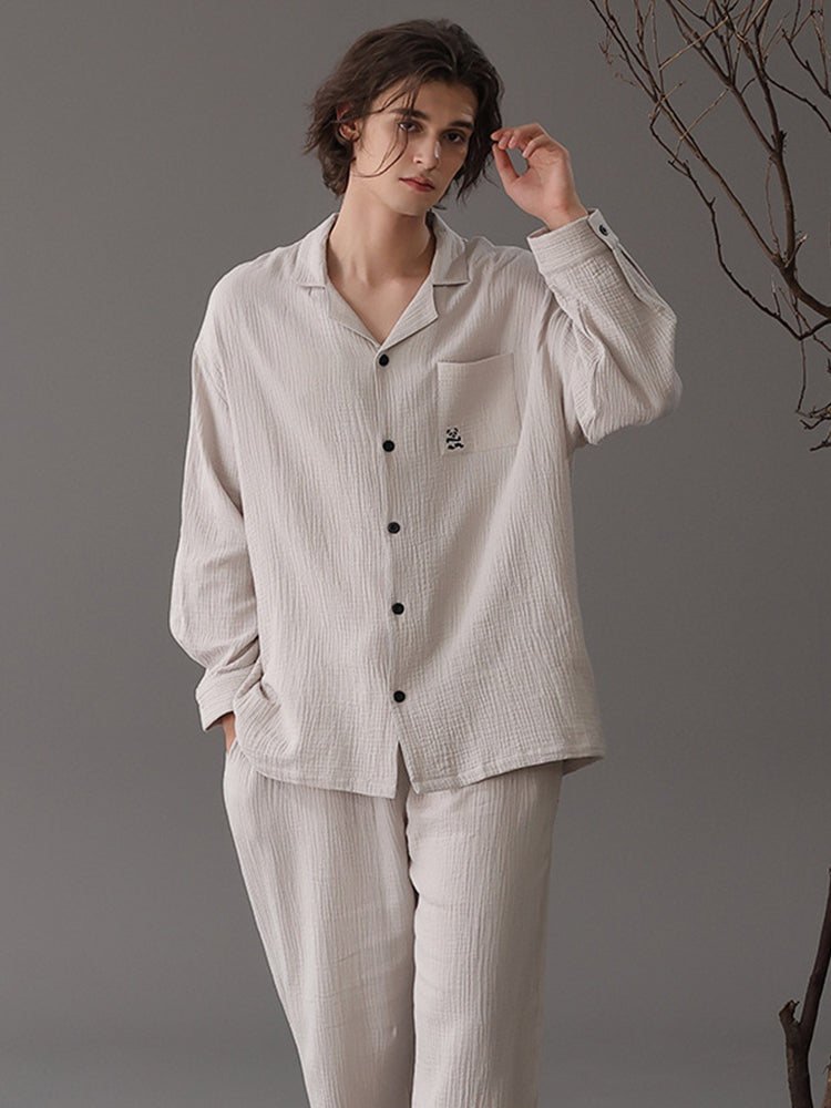 Autumn and Winter Loose Couple Cotton Pajamas Sets