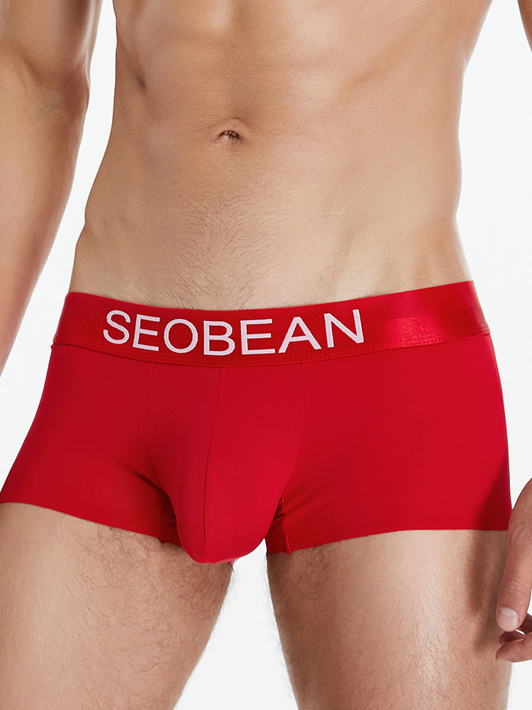 3 Pack Men's  Ice Silk Solid Color Breathable Antibacterial Trunks