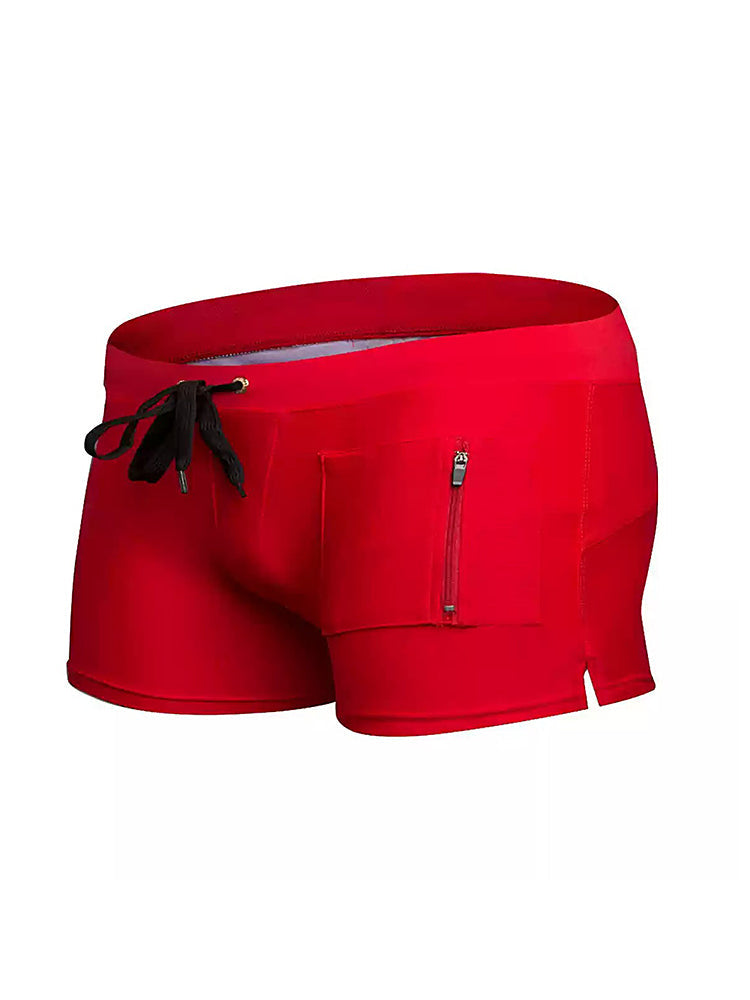 Men's Solid Color Breathable Stretch Swim Trunks
