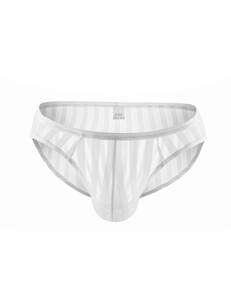 3 Pack Men's Sexy Striped Sheer Mesh Bikini