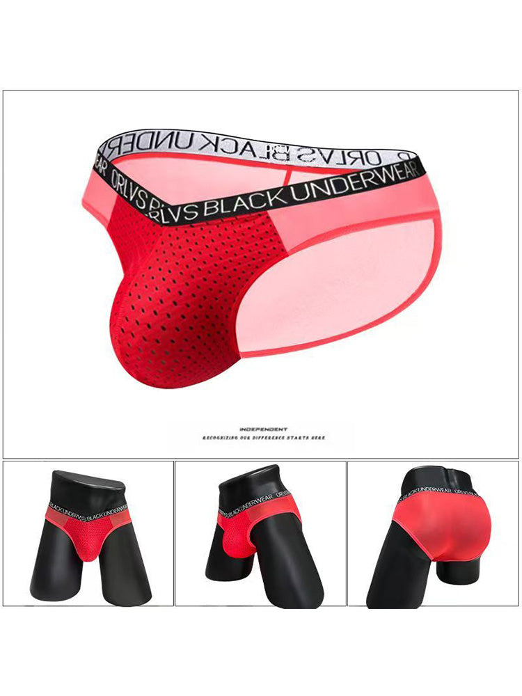 2-Pack Breathable Low Waist U-Convex Semi-Transparent Men's Briefs