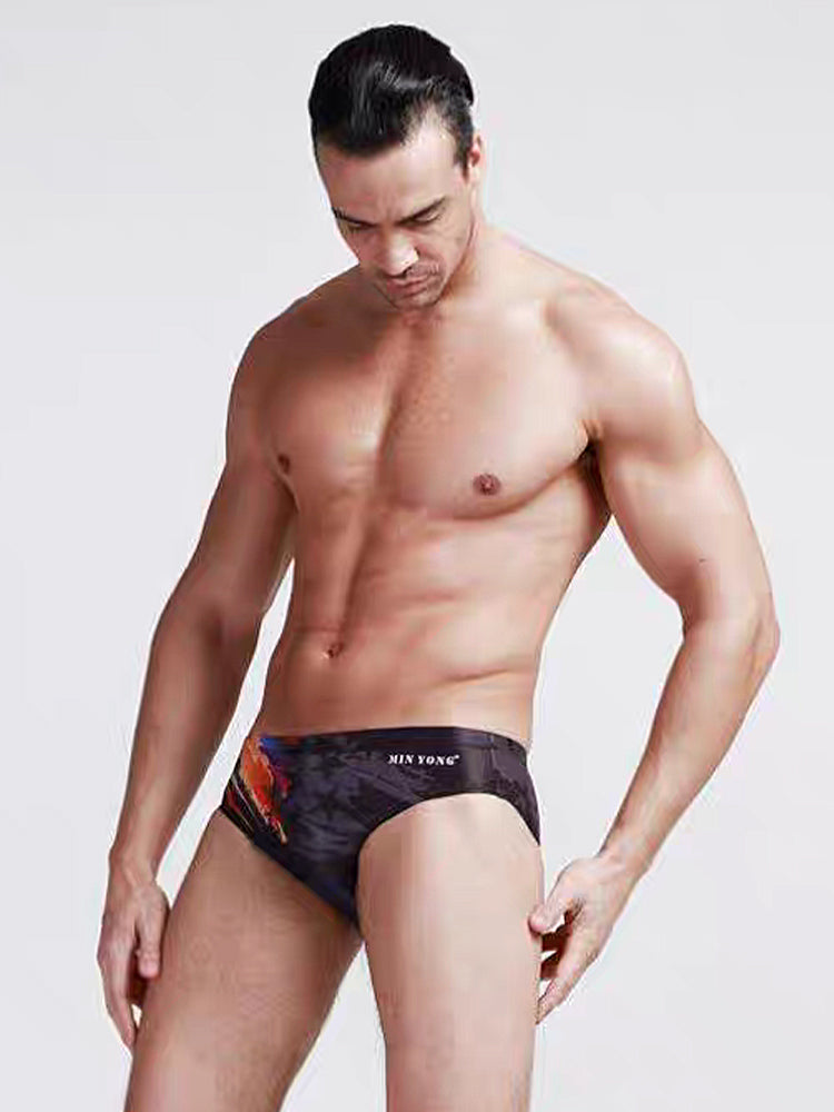 Men's Youth Training Fashion Print Swim Brief