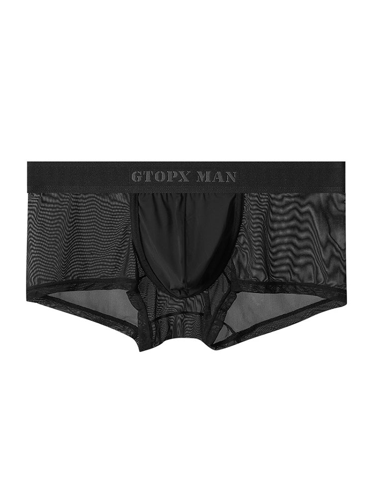 2-Pack Men's Breathable Mesh Ice Silk U-convex Low Waist Boxer Briefs
