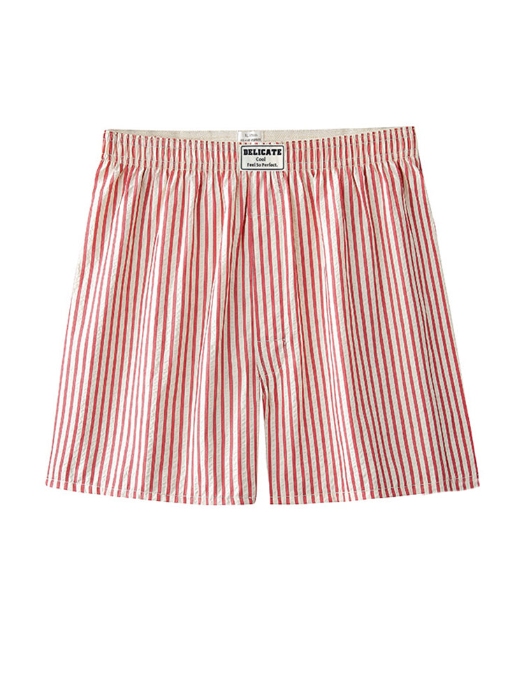 Men's Thin Loose Striped Arrow Pants Breathable Shorts Comfortable Casual Boxer Briefs
