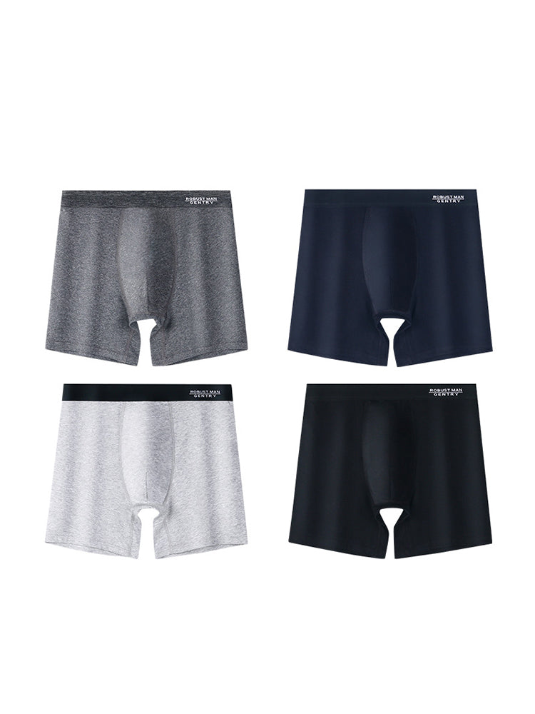 メンズ 快適コットン 擦れ防止 高伸縮性 スポーツボクサーブリーフ 4枚パック