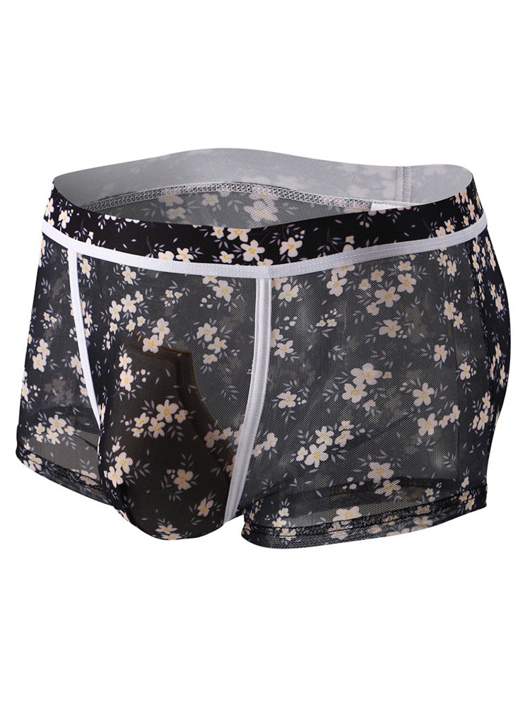 3 Pack Men's Sexy U-Shaped Mesh Breathable Boxer Briefs