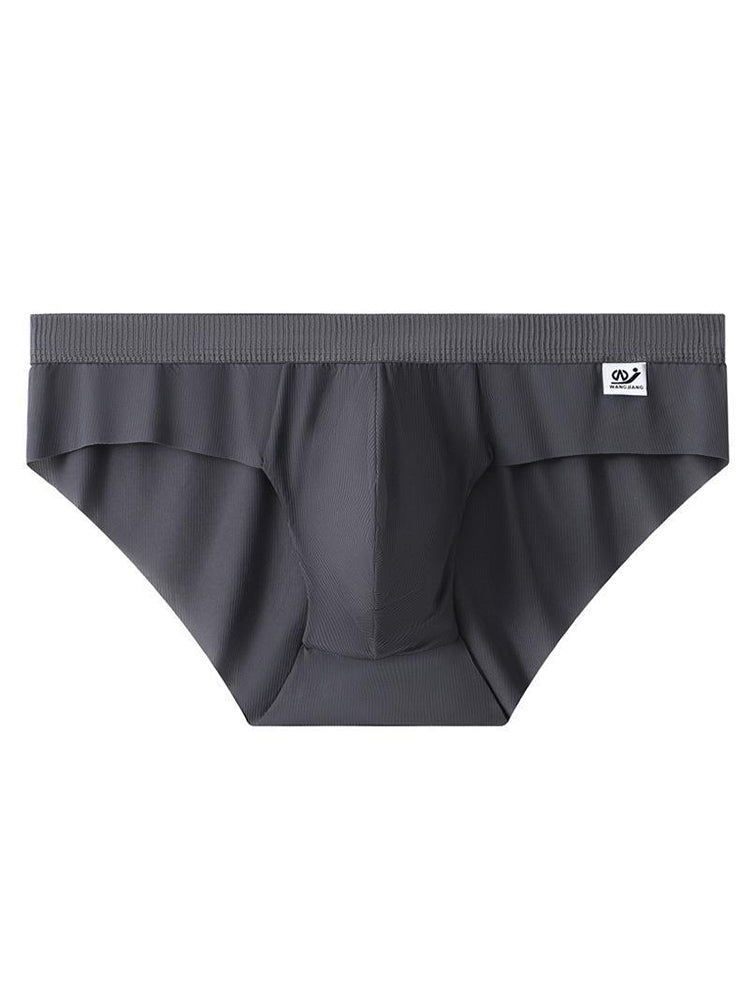 3 Pack Men's Ultra-Thin Breathable Ribbed Ice Silk Briefs