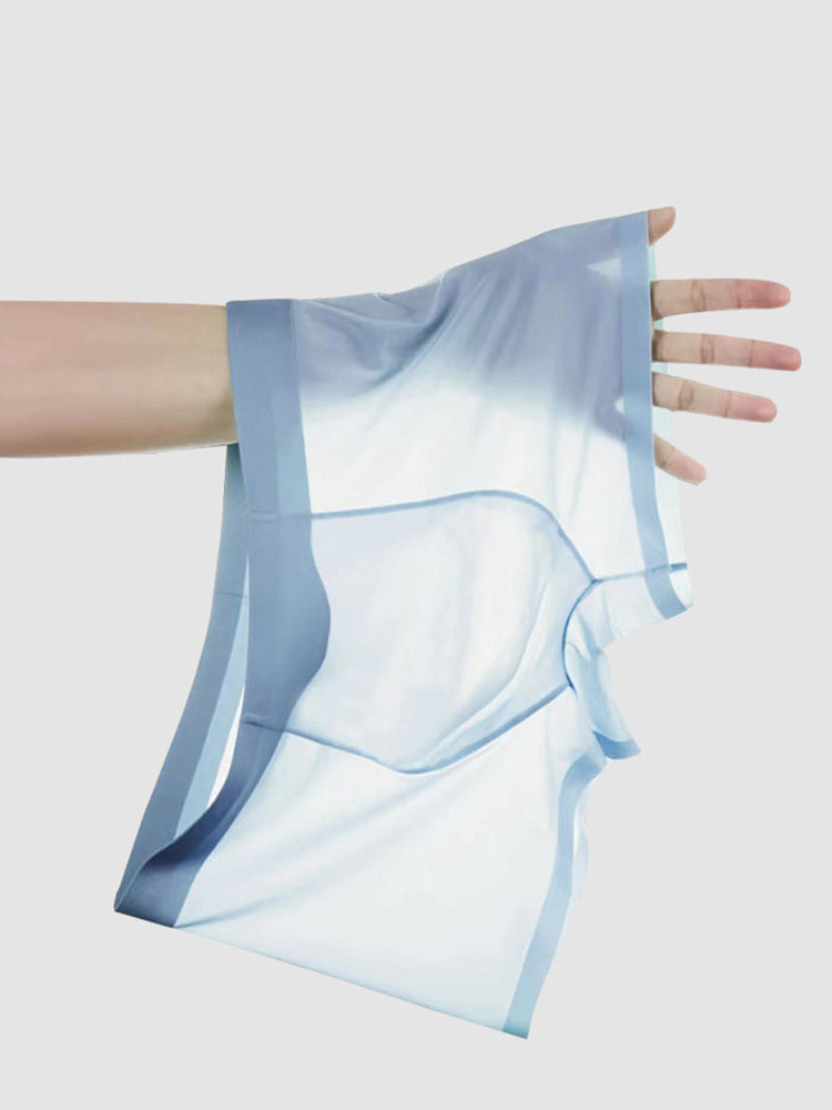 3-pack Men's Ice Silk Sexy 3D Stamped Pouch Boxer Briefs