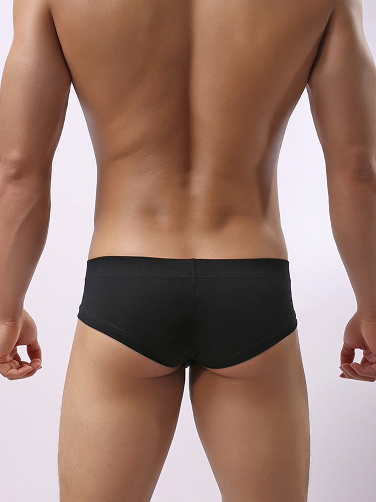 3 Pack Men's Cotton Solid U-Shaped Pouch Briefs