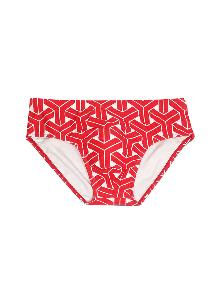 Men's 3D Pouch Printed Fitness Swim Brief