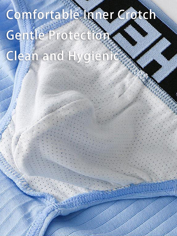 メンズ コットンリブ 通気性ブリーフ 3Dポーチ付き