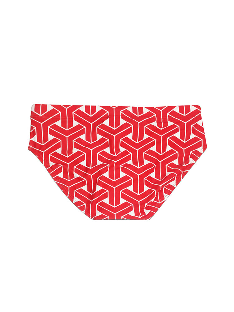 Men's 3D Pouch Printed Fitness Swim Brief