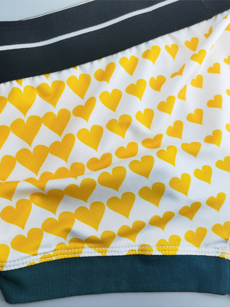 2 Pack Men's Low Rise Sexy Heart U-Shaped Pouch Boxer Briefs