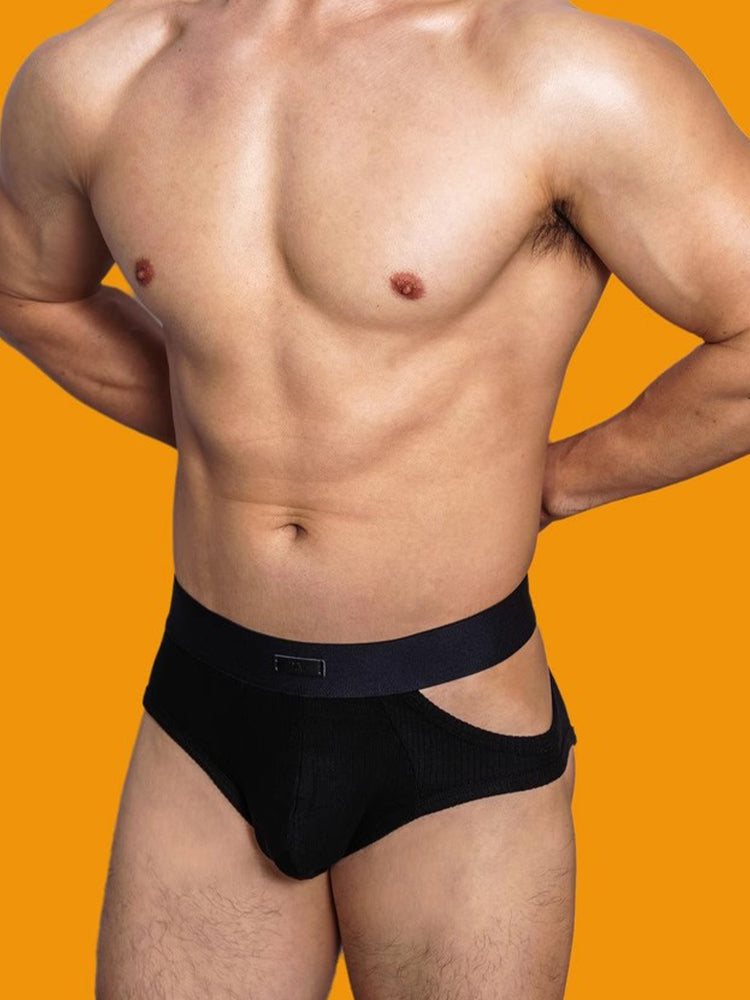 2 Pack Men's Low-Rise Sexy Side-Opening Briefs