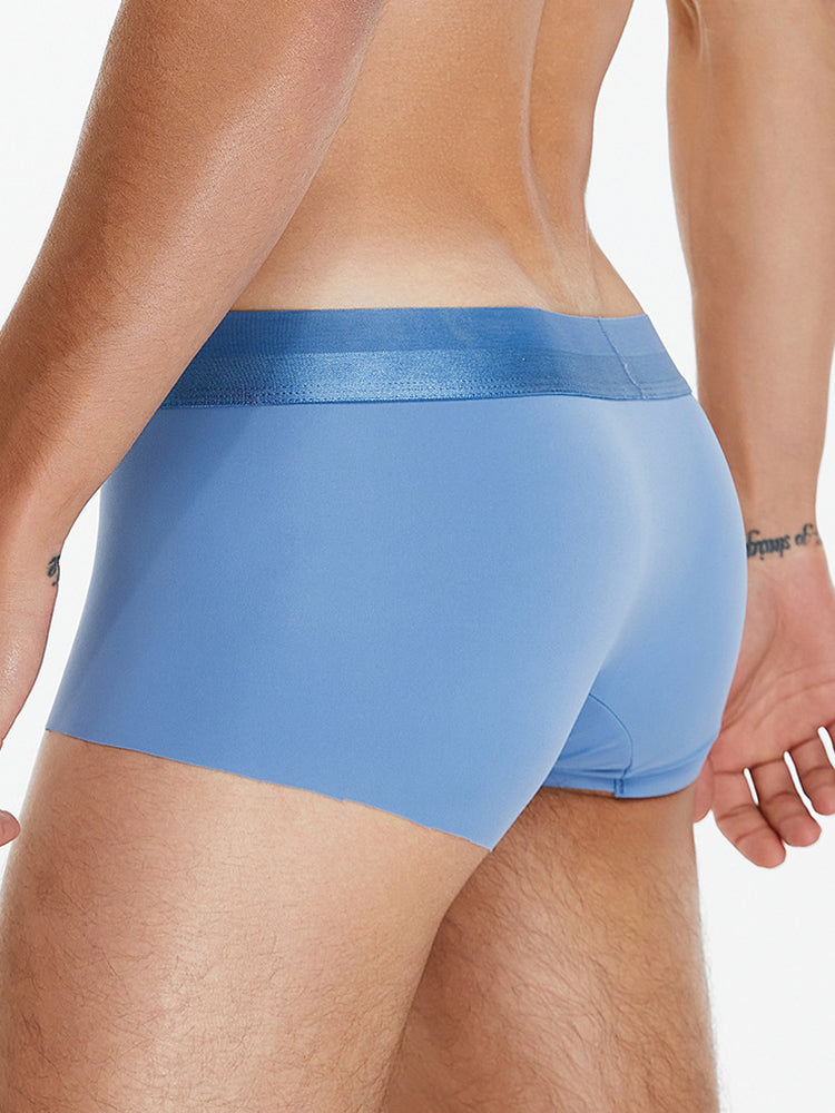 3 Pack Men's  Ice Silk Solid Color Breathable Antibacterial Trunks