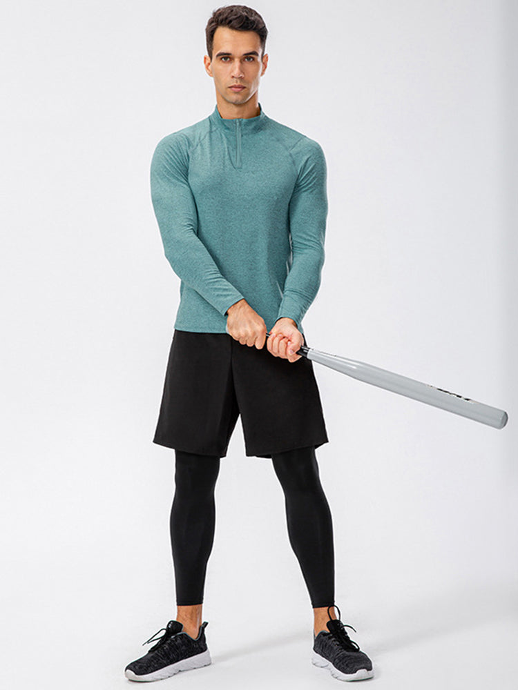 Men's Zip-Up Sports Long Sleeve Shirt