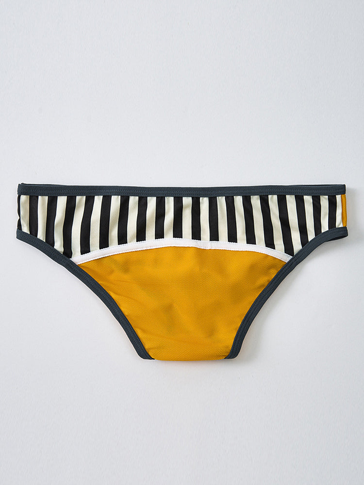 Men's Spliced Striped Mesh Pouch Briefs