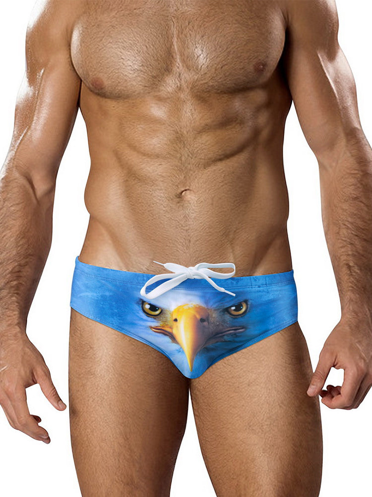 Men's Low-Rise Sexy Stylish Print Swim Briefs