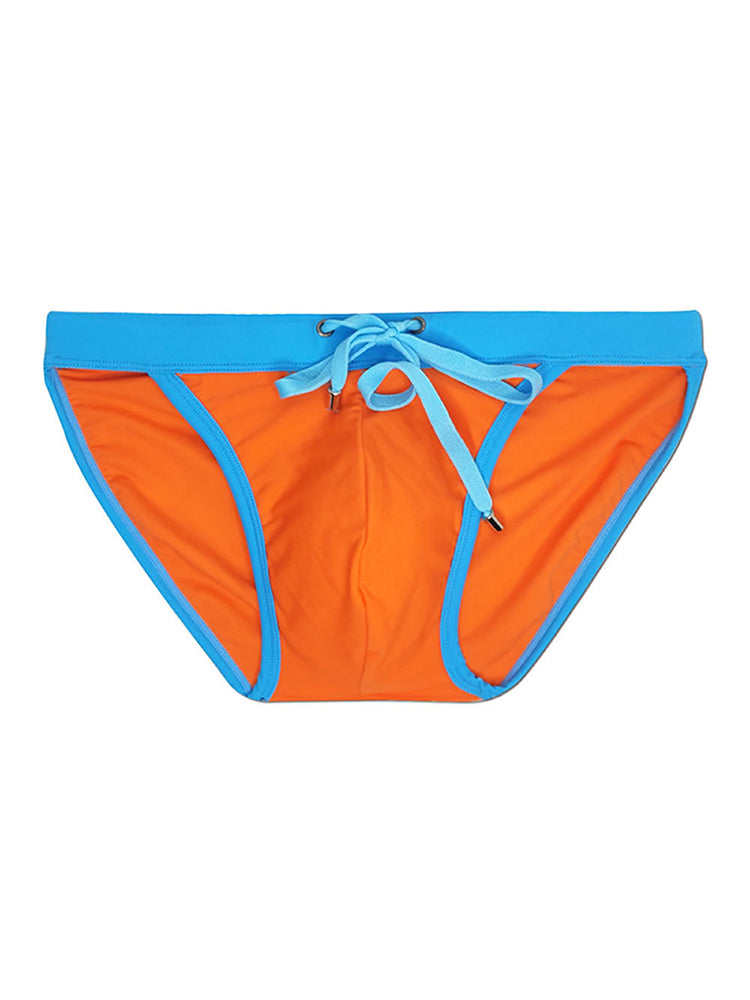 Men's Dual-Tone Swim Briefs with Removable Padding