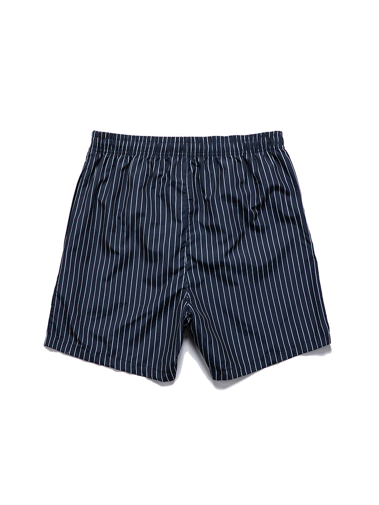 Men's Striped Print Drawstring Board Shorts