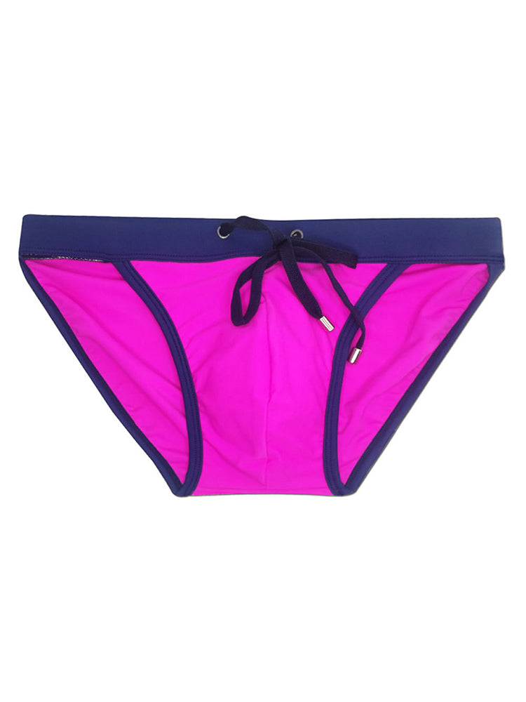 Men's Dual-Tone Swim Briefs with Removable Padding