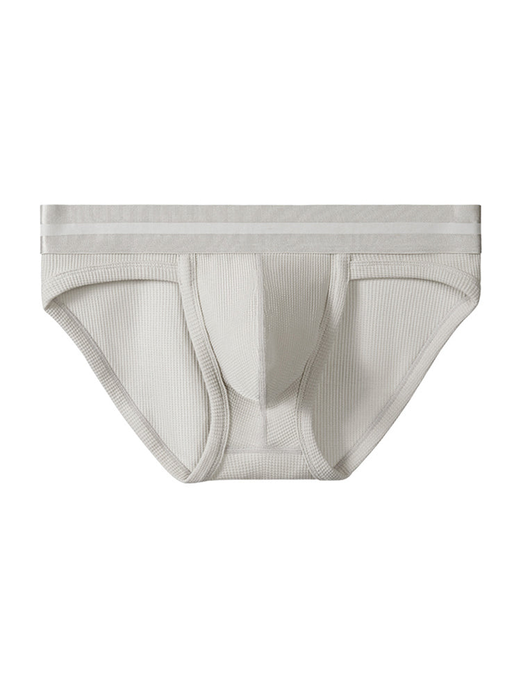 独立した内ポケット付きメンズワッフルコットンスプリットブリーフ2枚組