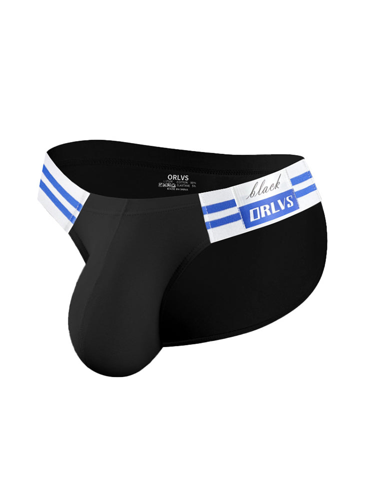 2-pack Men's High-cut Cotton Navy Striped Stretch Briefs