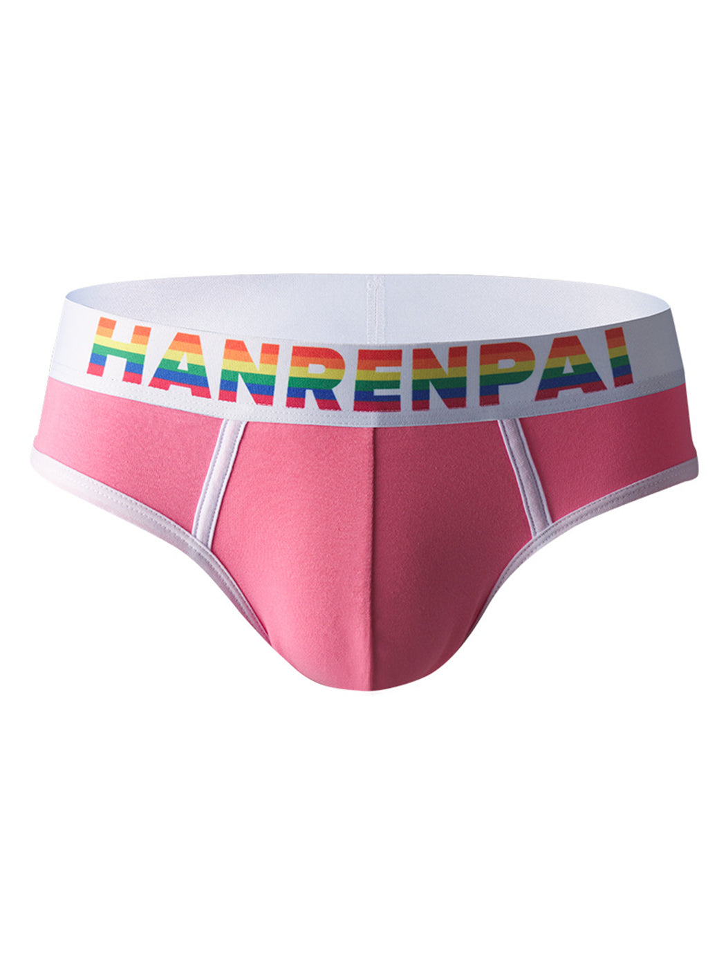 4 Pack Men's Rainbow Letter Belt Briefs