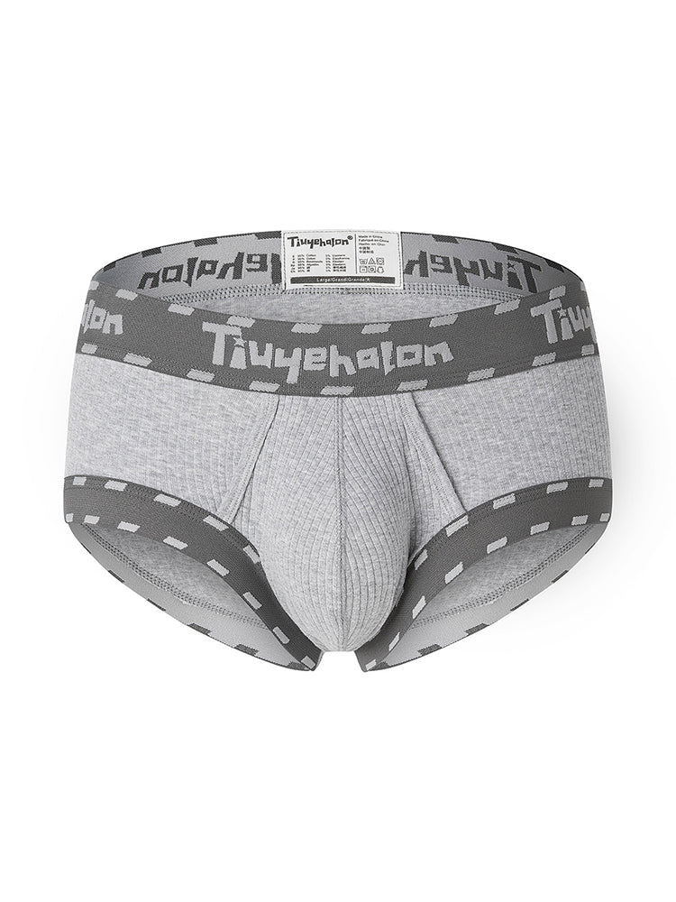 Men's Threaded Fabric Pouch Trunks With Fly
