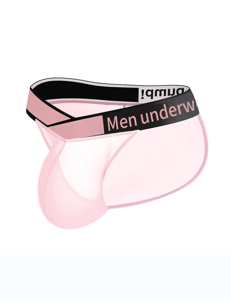 2 Pack Men's Sexy Bikini with See-through Pouch