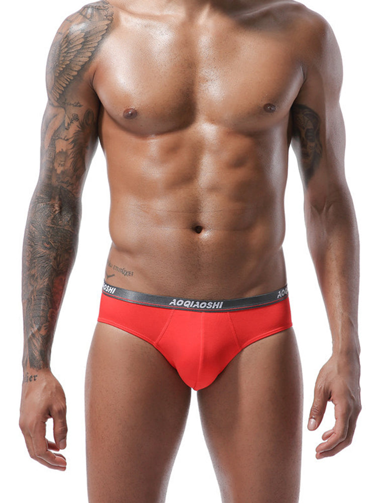 4 Pack Men's Stylish 3D U Convex Pouch Briefs