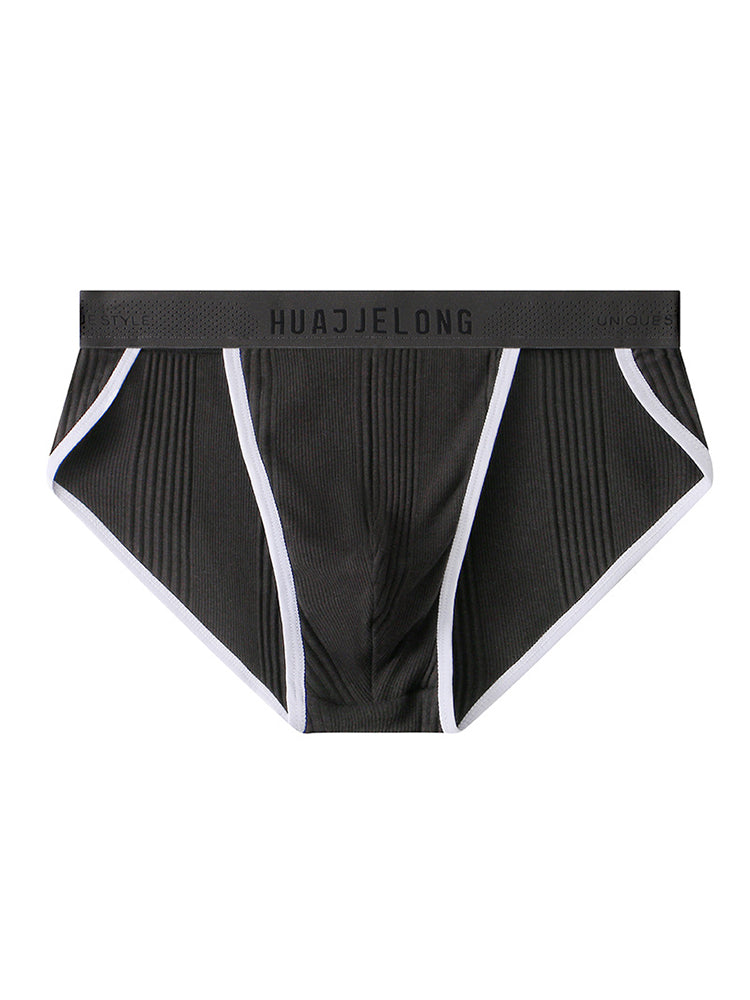 4 Pack Men's Solid Color Cotton Breathable Trendy Briefs