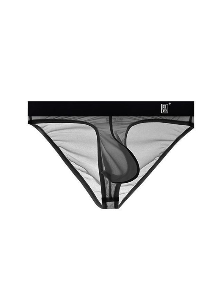 Men's Ultra Thin Ice Silk See-through Briefs