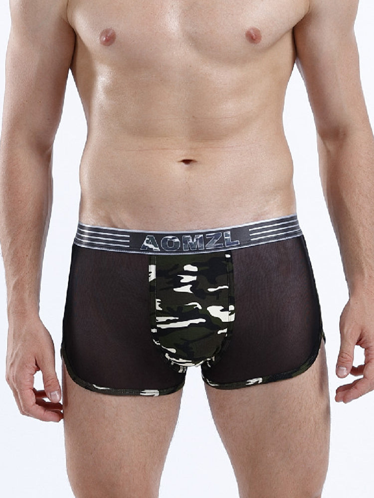 4-pack Men's Cotton Seamless Mesh Breathable Boxer Briefs