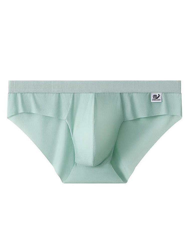 3 Pack Men's Ultra-Thin Breathable Ribbed Ice Silk Briefs