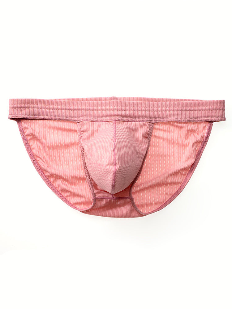 3 Pack Men's Threaded Fabric Briefs with U Convex Pouch