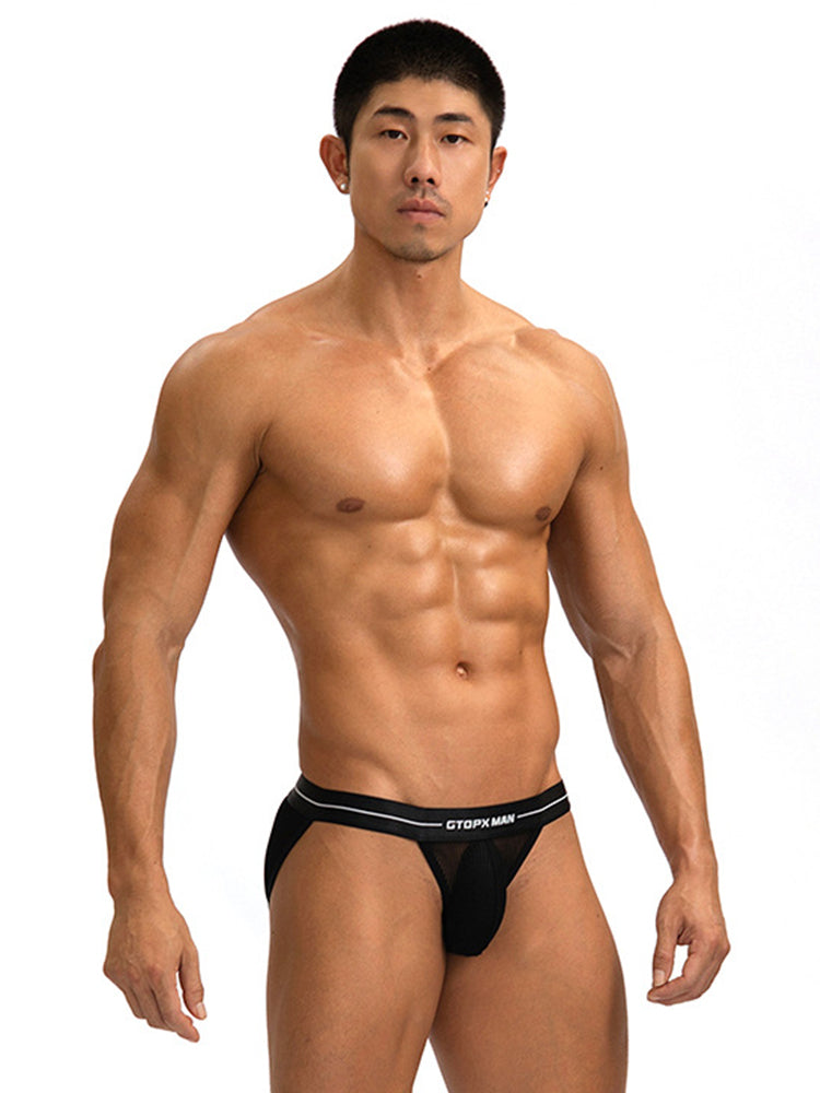 2 Pack Men's Sexy Striped Mesh Briefs
