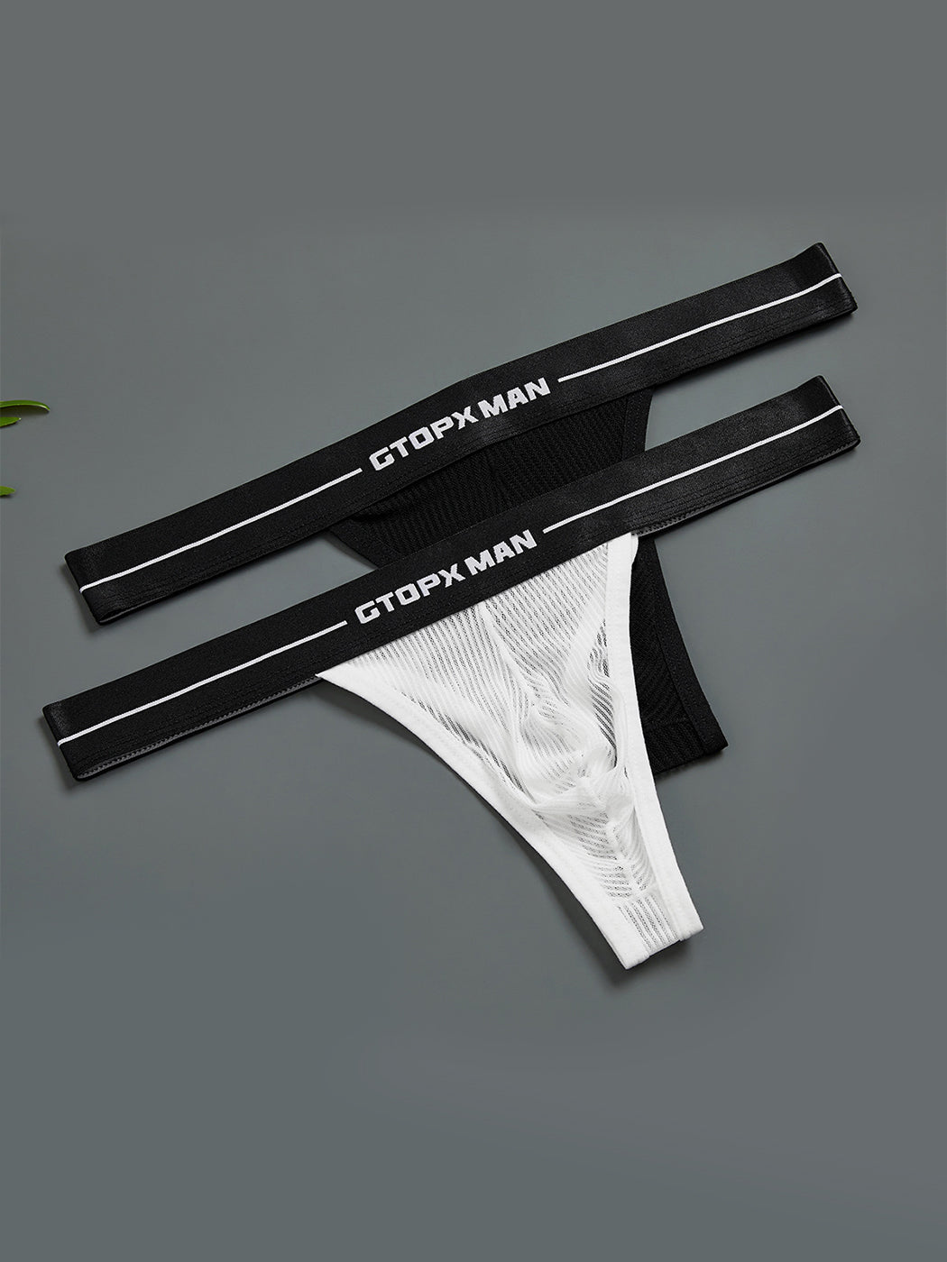 2 Pack Men's Sexy T-Back Mesh Thong