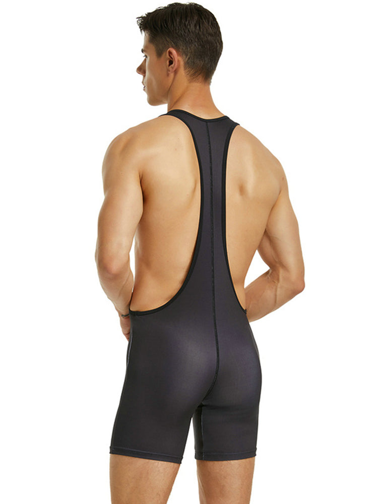 Men's Sporty Wrestling Singlet Bodysuit