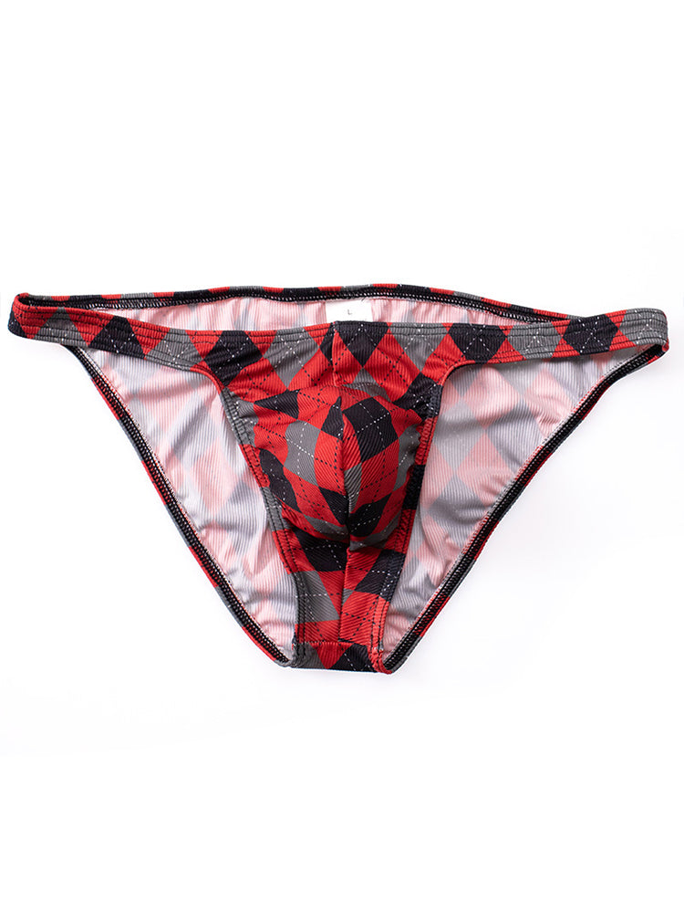 Rhombus Check Pattern Pouch Briefs