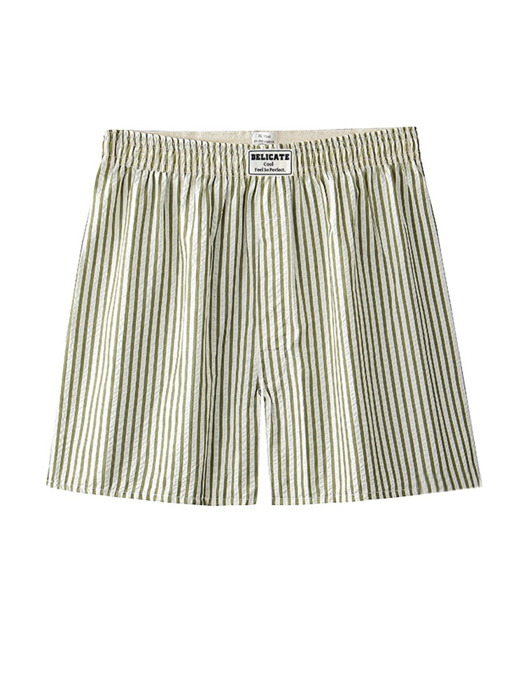 Men's Thin Loose Striped Arrow Pants Breathable Shorts Comfortable Casual Boxer Briefs
