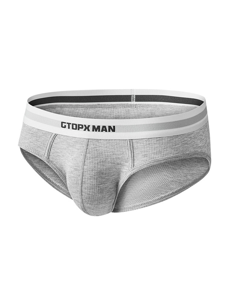 2-Pack Men's Threaded Design Breathable Comfort Low-Rise Thin U-convex Briefs