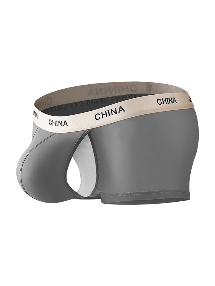 3 Pack Men's Ice Silk Bare-Sensation Breathable Lightweight Separating Trunks