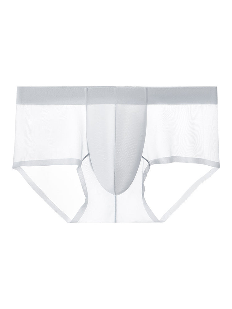 2 Pack Men's Ultra-Thin Ice Silk Breathable Quick-Dry Antibacterial Crotch Briefs