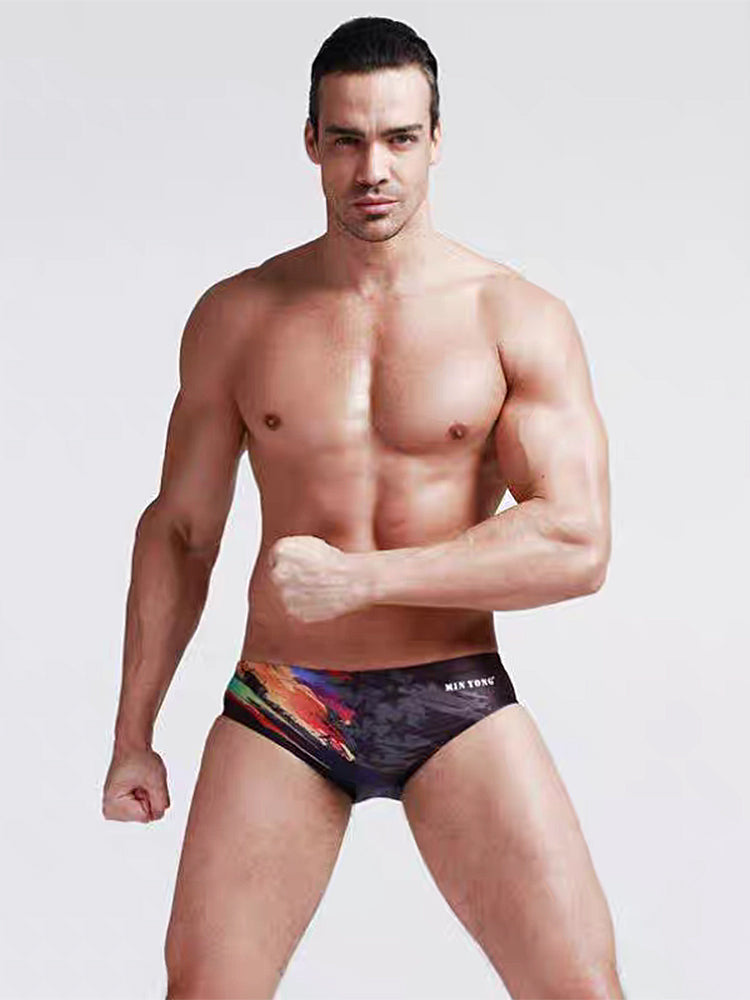 Men's Youth Training Fashion Print Swim Brief