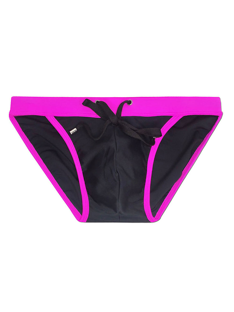 Men's Dual-Tone Swim Briefs with Removable Padding