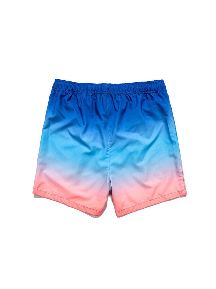 Men's Striped Print Drawstring Board Shorts