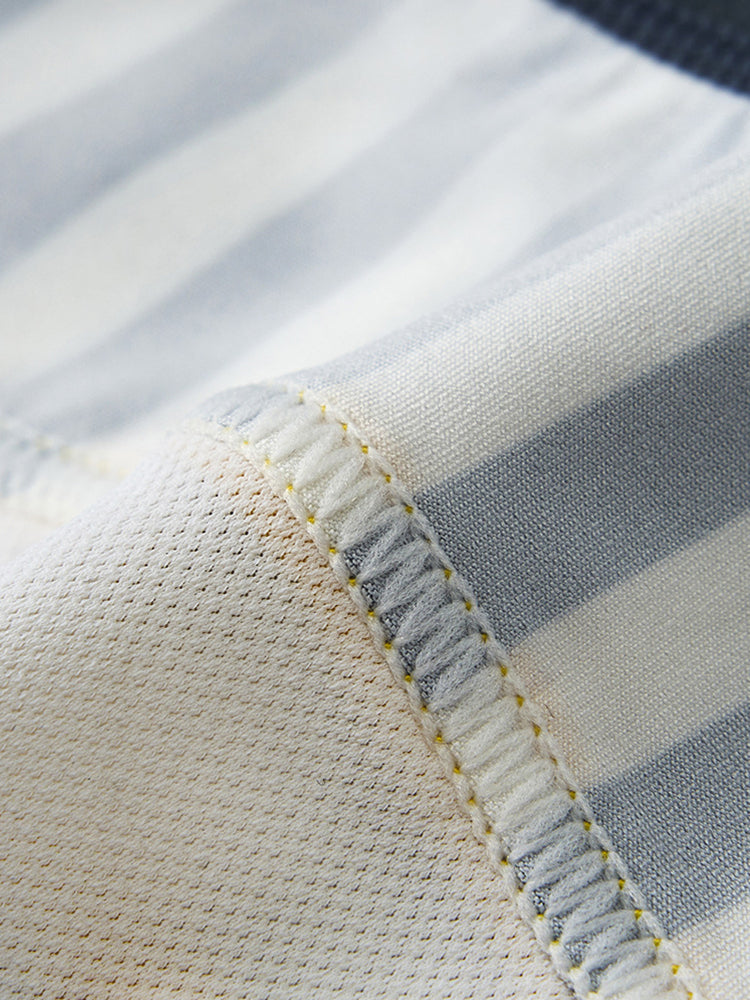 Men's Spliced Striped Mesh Pouch Briefs