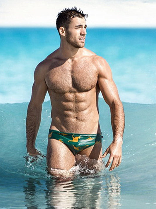 Men's Low-Rise Stylish Print Swim Briefs